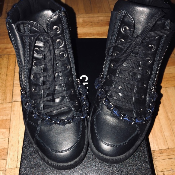 CHANEL Black and Blue Sneakers - Picture 7 of 10